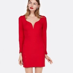 Express red sweetheart neckline dress
